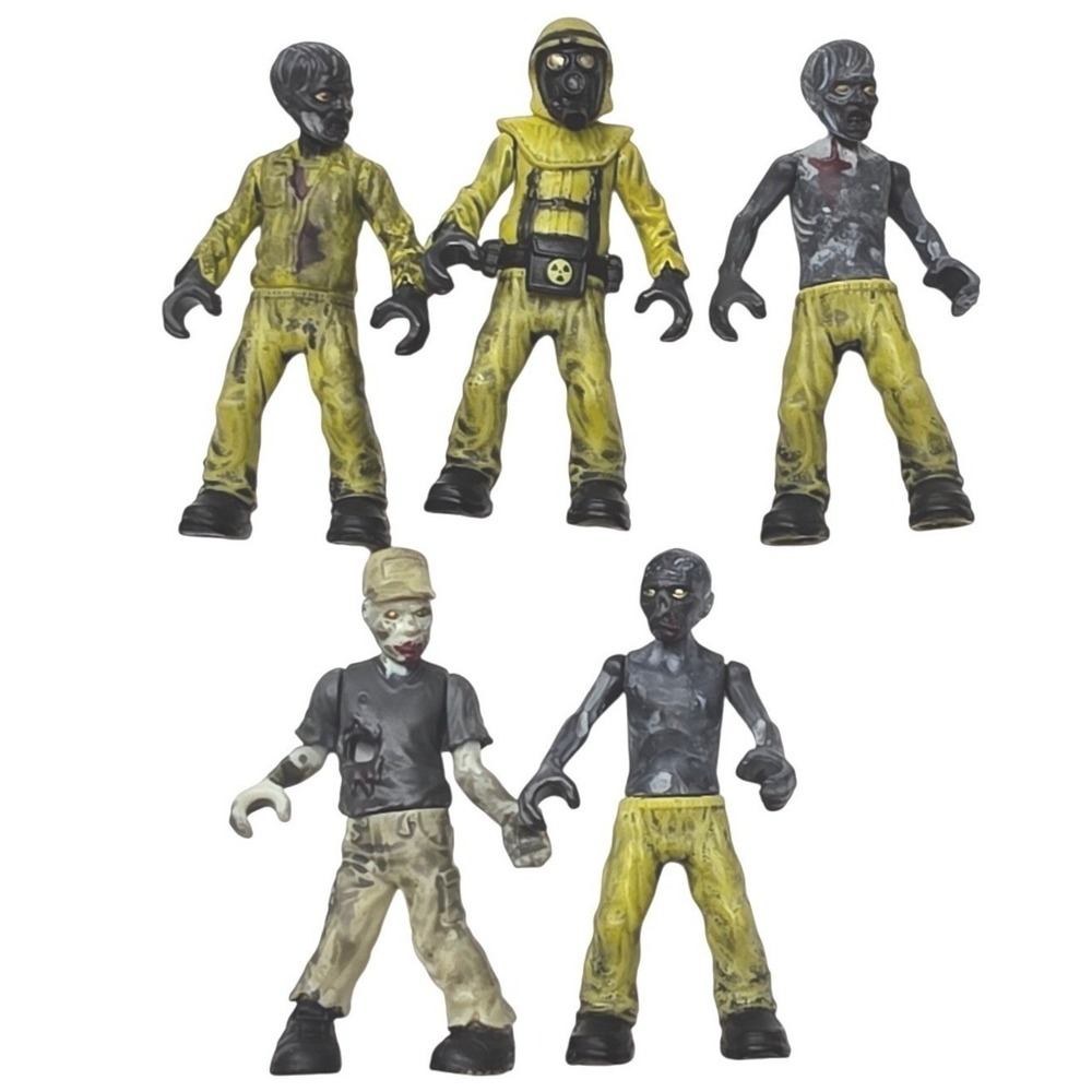 Mega Bloks Call of Duty Zombie Mob Figures 5 Pack Hazmat Undead Micro Action Set